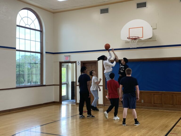 Bryan students playing basketball