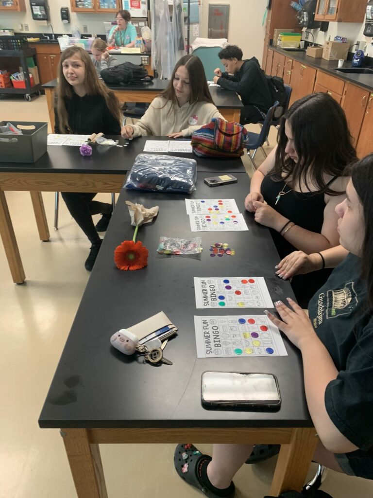 Bryan students playing bingo
