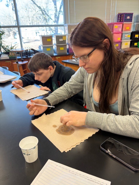 Bryan students working on a science lab